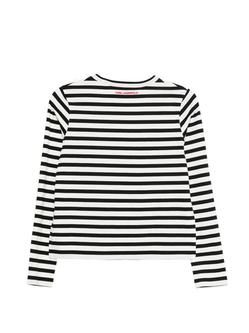 T-shirt donna manica lunga a righe Karl Lagerfeld | A1W171379335